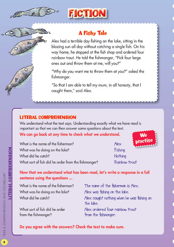 Preview image from the Blake's Back to Basics Comprehension and Vocabulary Year 4 workbook as shown in the publisher gallery