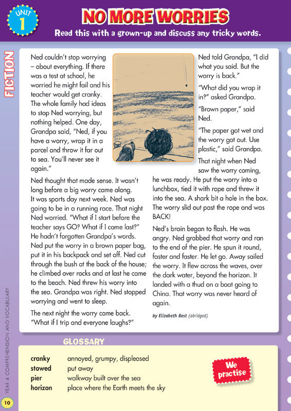 Preview image from the Blake's Back to Basics Comprehension and Vocabulary Year 4 workbook as shown in the publisher gallery