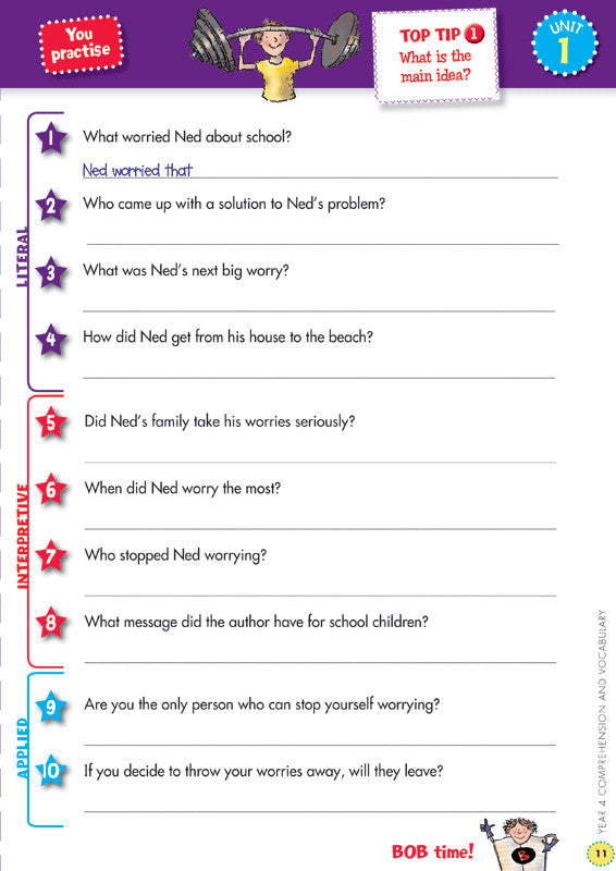 Preview image from the Blake's Back to Basics Comprehension and Vocabulary Year 4 workbook as shown in the publisher gallery