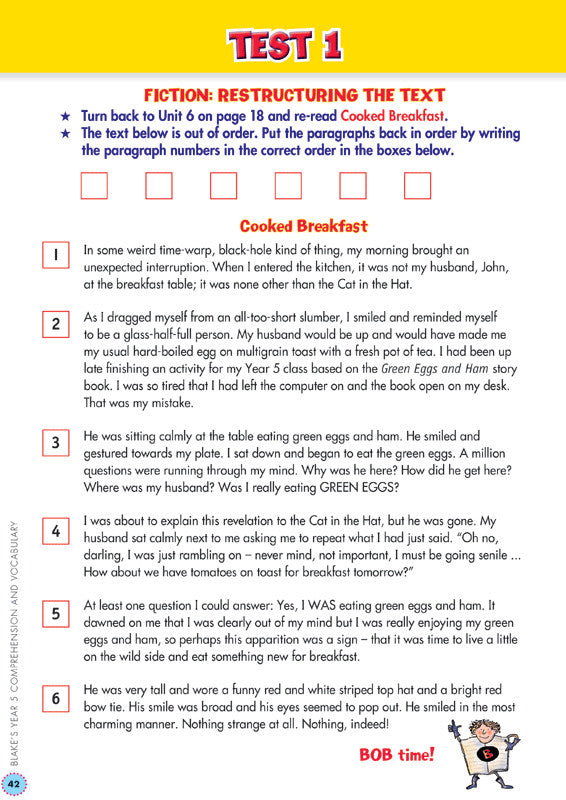 Preview image from the Blake's Back to Basics Comprehension and Vocabulary Year 5 workbook as shown in the publisher gallery