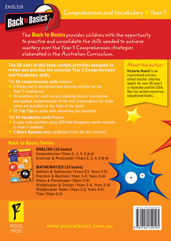 Preview image from the Blake's Back to Basics Comprehension and Vocabulary Year 5 workbook as shown in the publisher gallery