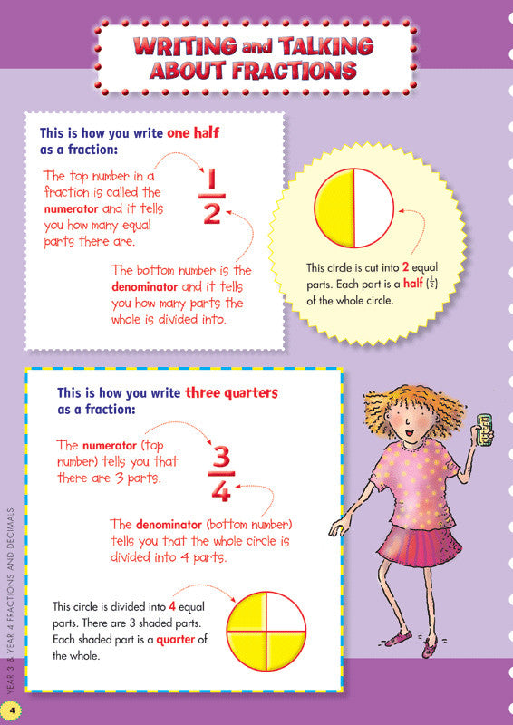 Sample interior page from the Blake's Back to Basics Fractions and Decimals Years 3-4 workbook as shown in the publisher gallery