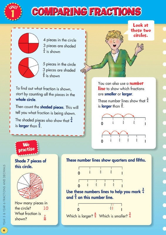Sample interior page from the Blake's Back to Basics Fractions and Decimals Years 5-6 workbook as shown in the publisher gallery