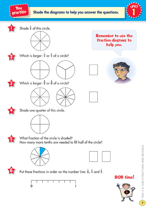 Sample interior page from the Blake's Back to Basics Fractions and Decimals Years 5-6 workbook as shown in the publisher gallery