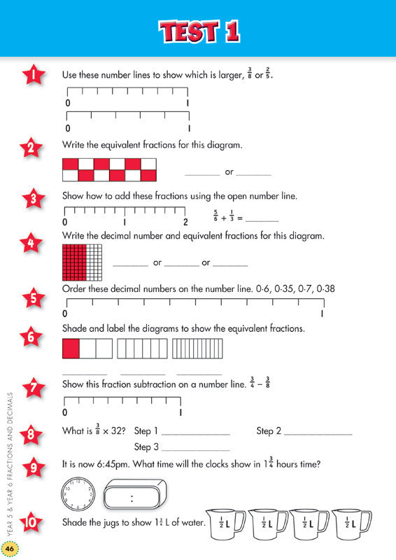 Sample interior page from the Blake's Back to Basics Fractions and Decimals Years 5-6 workbook as shown in the publisher gallery