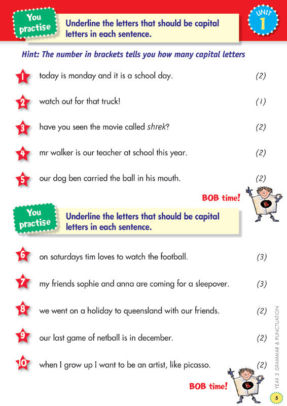 Preview image from the Blake's Back to Basics Grammar and Punctuation Year 2 workbook as shown in the publisher gallery