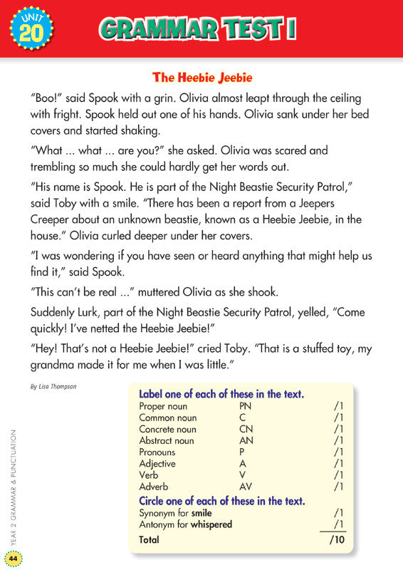 Preview image from the Blake's Back to Basics Grammar and Punctuation Year 2 workbook as shown in the publisher gallery