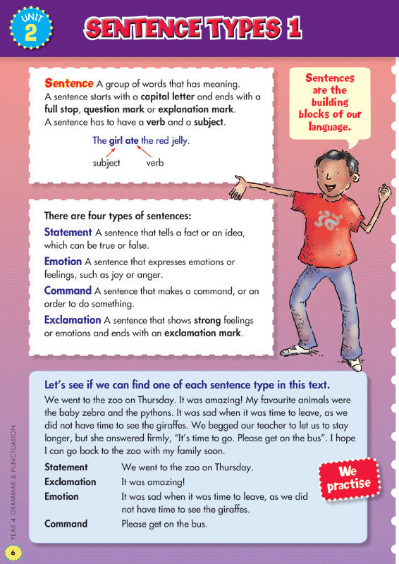 Preview image from the Blake's Back to Basics Grammar and Punctuation Year 4 workbook as shown in the publisher gallery