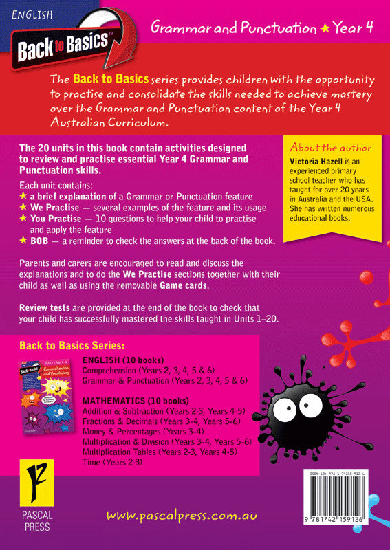 Preview image from the Blake's Back to Basics Grammar and Punctuation Year 4 workbook as shown in the publisher gallery