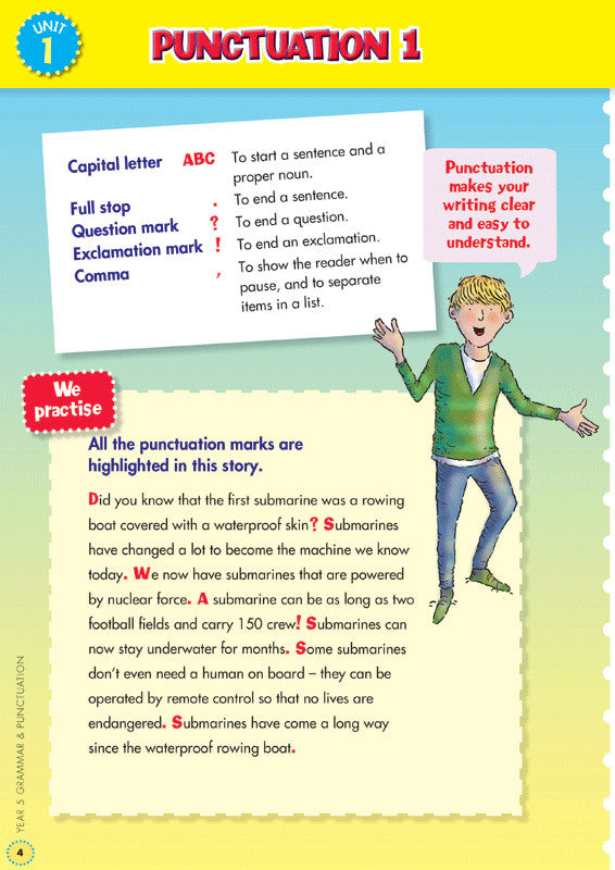 Preview image from the Blake's Back to Basics Grammar and Punctuation Year 5 workbook as shown in the publisher gallery