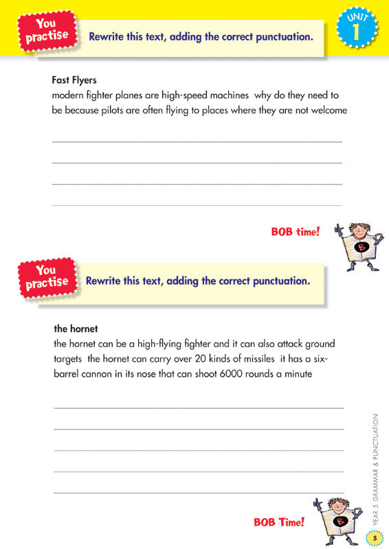Preview image from the Blake's Back to Basics Grammar and Punctuation Year 5 workbook as shown in the publisher gallery