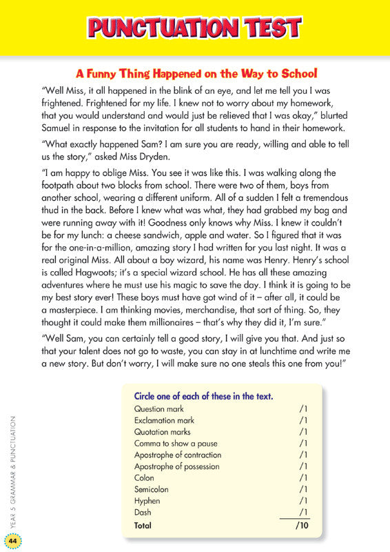 Preview image from the Blake's Back to Basics Grammar and Punctuation Year 5 workbook as shown in the publisher gallery