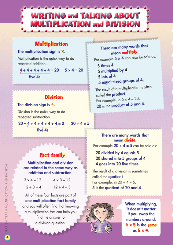 Sample interior page from the Blake's Back to Basics Multiplication and Division Years 3-4 workbook as shown in the publisher gallery