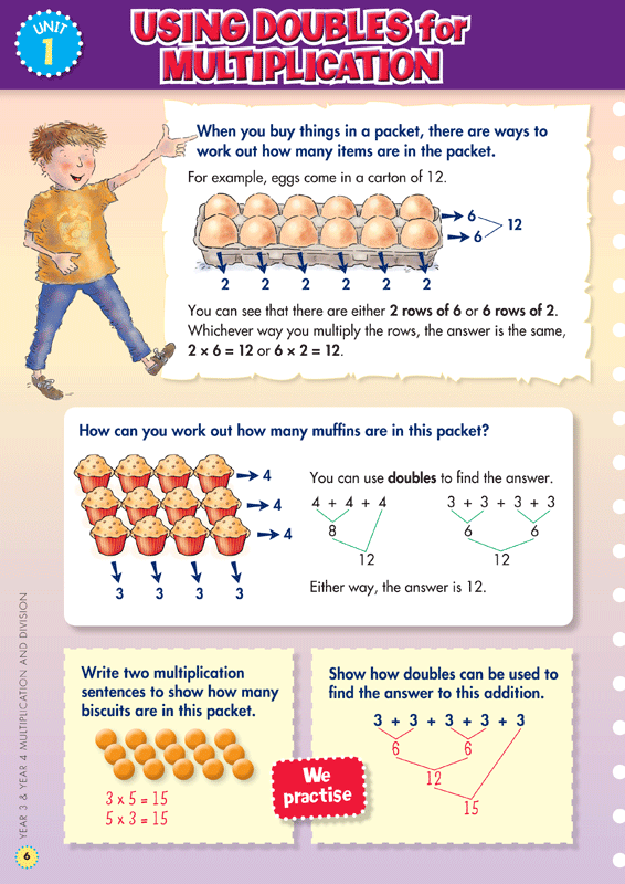 Sample interior page from the Blake's Back to Basics Multiplication and Division Years 3-4 workbook as shown in the publisher gallery