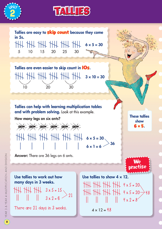 Sample interior page from the Blake's Back to Basics Multiplication and Division Years 3-4 workbook as shown in the publisher gallery