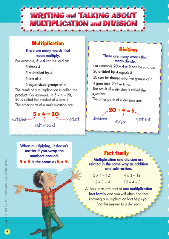 Sample interior page from the Blake's Back to Basics Multiplication and Division Years 5-6 workbook as shown in the publisher gallery