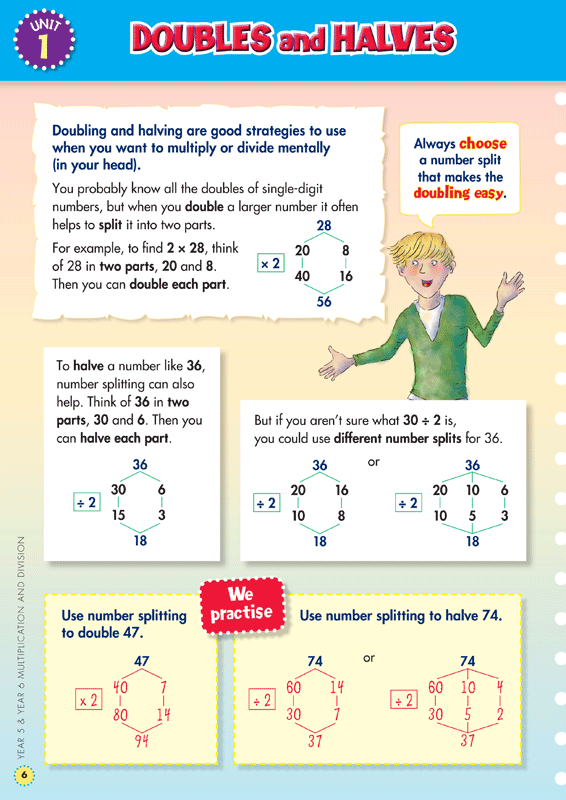Sample interior page from the Blake's Back to Basics Multiplication and Division Years 5-6 workbook as shown in the publisher gallery