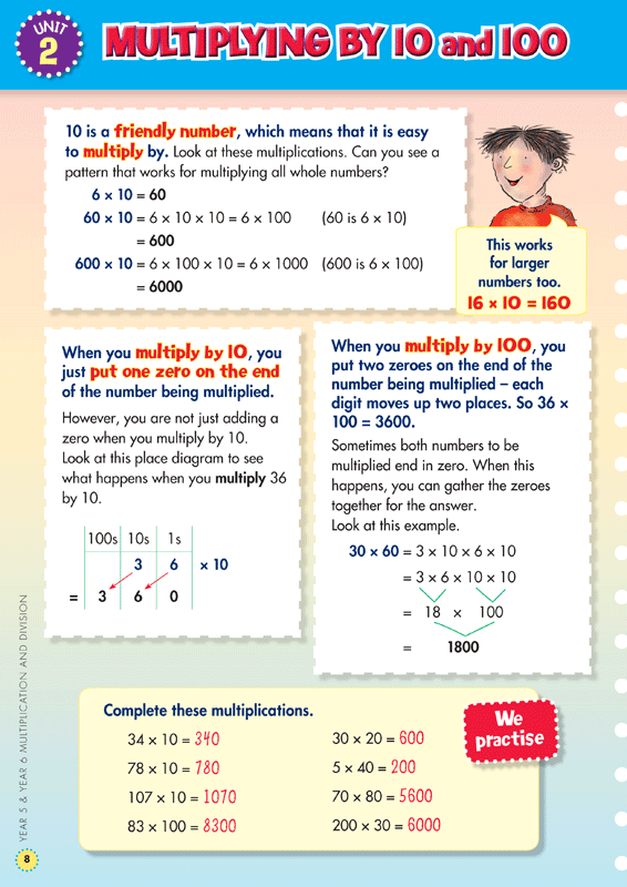 Sample interior page from the Blake's Back to Basics Multiplication and Division Years 5-6 workbook as shown in the publisher gallery