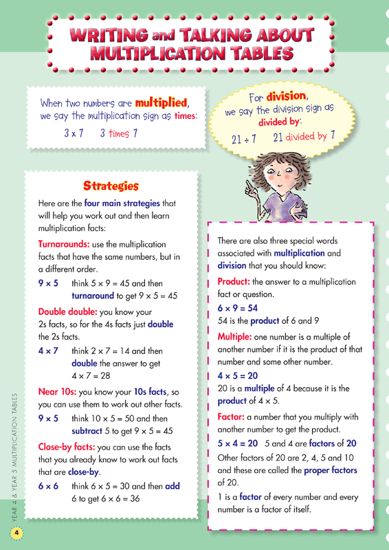 Sample interior page from the Blake's Back to Basics Multiplication Tables Book 2 Years 4-5 workbook as shown in the publisher gallery