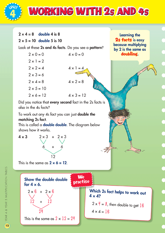 Sample interior page from the Blake's Back to Basics Multiplication Tables Book 2 Years 4-5 workbook as shown in the publisher gallery