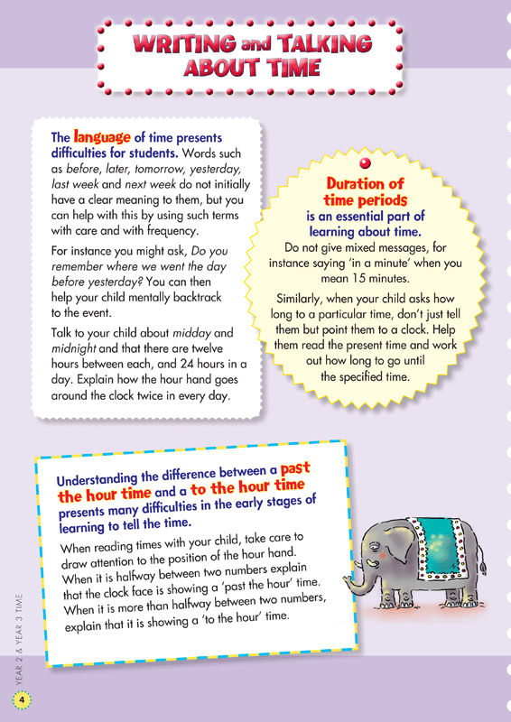Sample interior page from the Blake's Back to Basics Time Years 2-3 workbook as shown in the publisher gallery