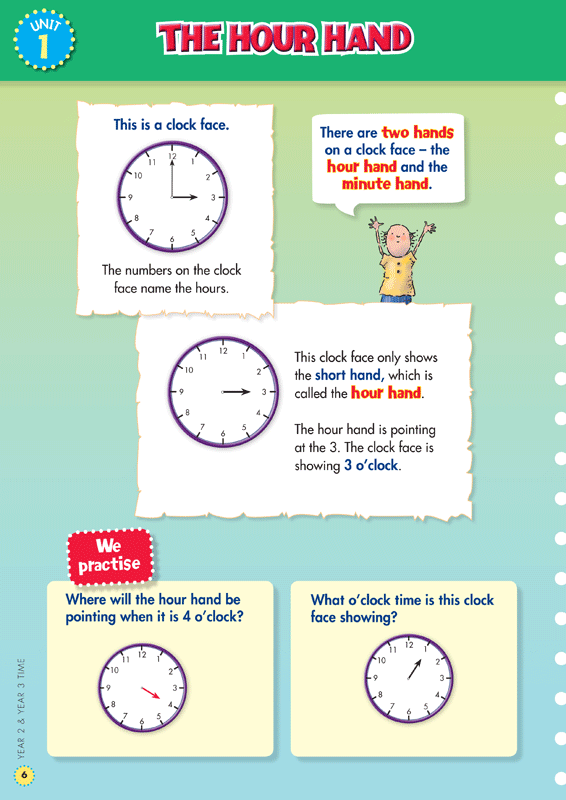 Sample interior page from the Blake's Back to Basics Time Years 2-3 workbook as shown in the publisher gallery