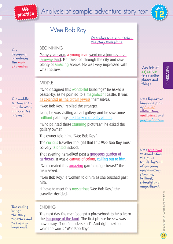 Sample interior page from the Blake's Back to Basics Year 3 NAPLAN-style Reading and Writing workbook as shown in the publisher gallery