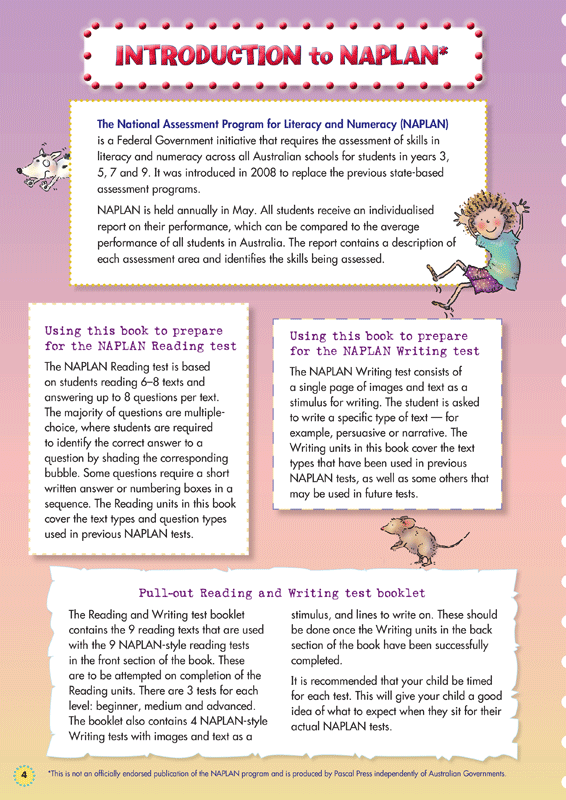 Sample interior page from the Blake's Back to Basics Year 3 NAPLAN-style Reading and Writing workbook as shown in the publisher gallery