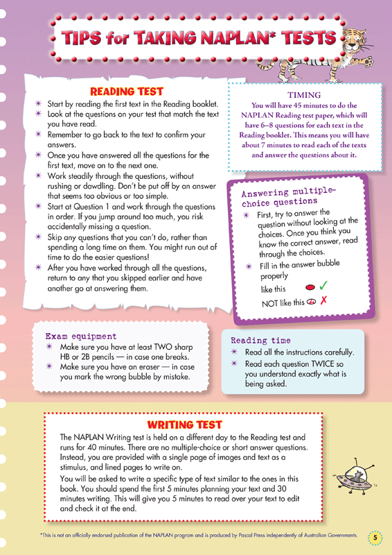 Sample interior page from the Blake's Back to Basics Year 3 NAPLAN-style Reading and Writing workbook as shown in the publisher gallery