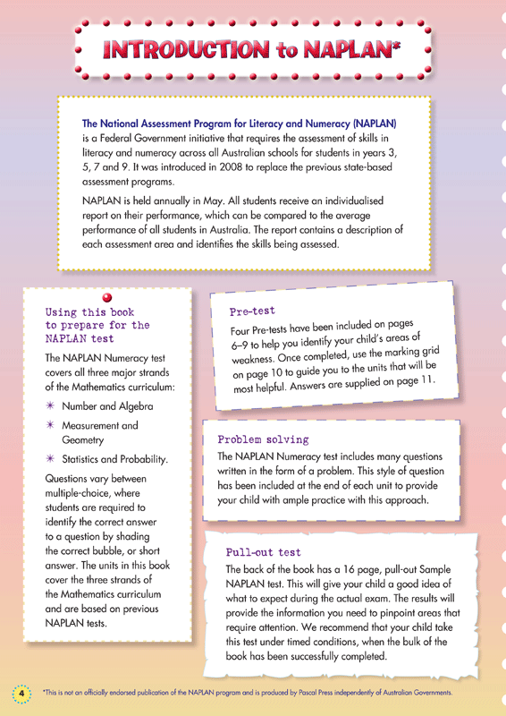 Sample interior page from the Blake's Back to Basics Year 3 NAPLAN-style Numeracy workbook as shown in the publisher gallery