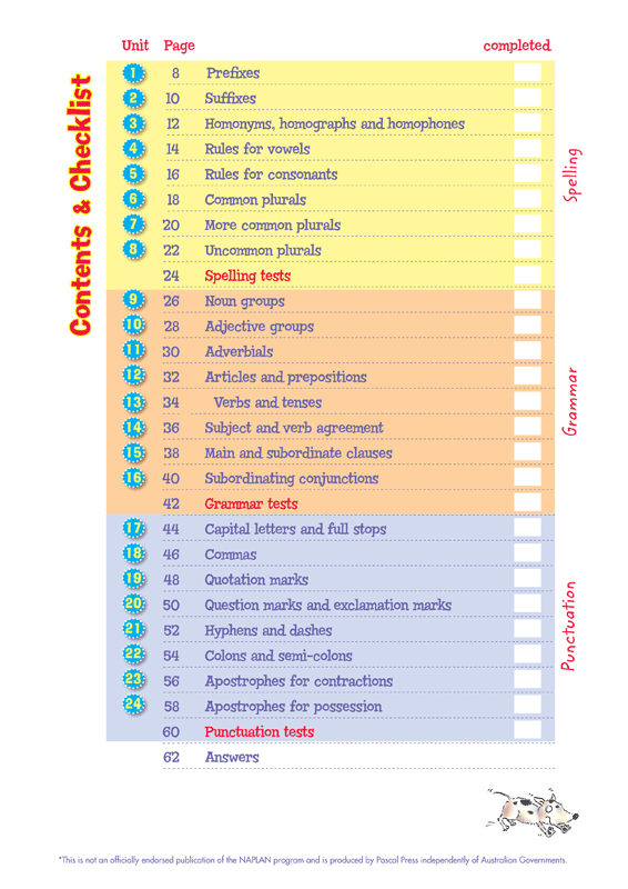 Sample interior page from the Blake's Back to Basics Year 5 NAPLAN-style Language Conventions workbook as shown in the publisher gallery