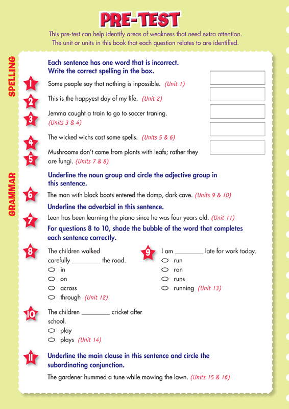 Sample interior page from the Blake's Back to Basics Year 5 NAPLAN-style Language Conventions workbook as shown in the publisher gallery