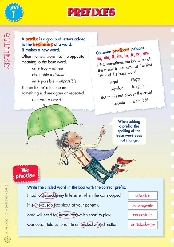 Sample interior page from the Blake's Back to Basics Year 5 NAPLAN-style Language Conventions workbook as shown in the publisher gallery
