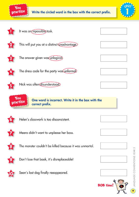 Sample interior page from the Blake's Back to Basics Year 5 NAPLAN-style Language Conventions workbook as shown in the publisher gallery