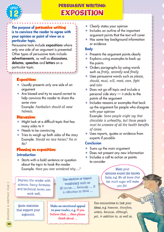 Sample interior page from the Blake's Back to Basics Year 5 NAPLAN-style Reading and Writing workbook as shown in the publisher gallery