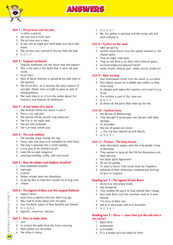 Sample interior page from the Blake's Back to Basics Year 5 NAPLAN-style Reading and Writing workbook as shown in the publisher gallery