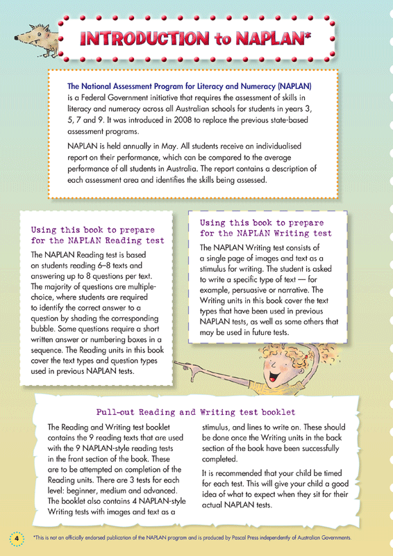 Sample interior page from the Blake's Back to Basics Year 5 NAPLAN-style Reading and Writing workbook as shown in the publisher gallery