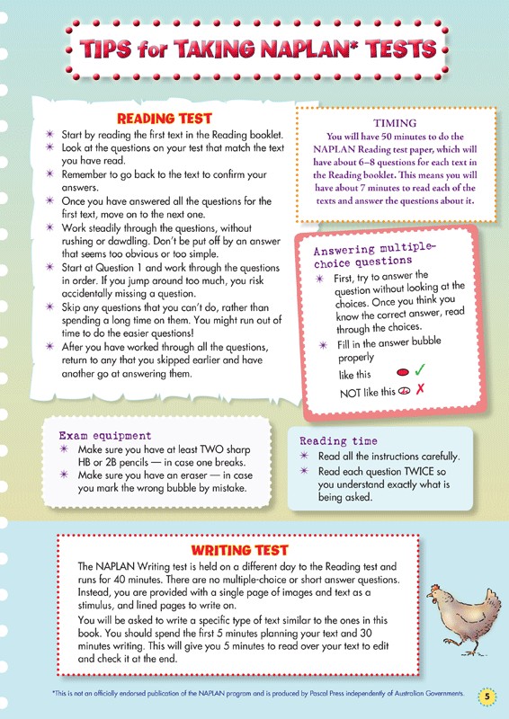 Sample interior page from the Blake's Back to Basics Year 5 NAPLAN-style Reading and Writing workbook as shown in the publisher gallery