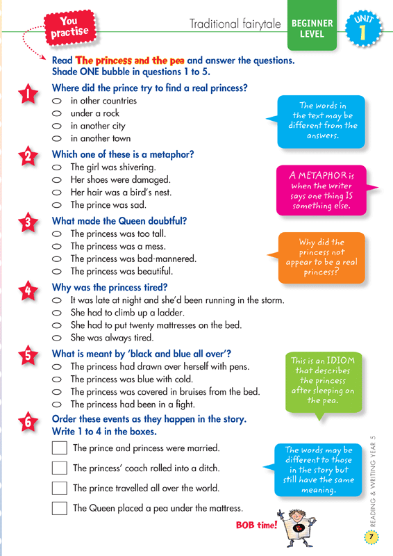 Sample interior page from the Blake's Back to Basics Year 5 NAPLAN-style Reading and Writing workbook as shown in the publisher gallery