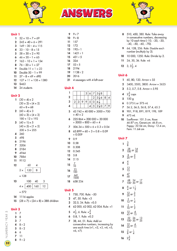 Sample interior page from the Blake's Back to Basics Year 5 NAPLAN-style Numeracy workbook as shown in the publisher gallery