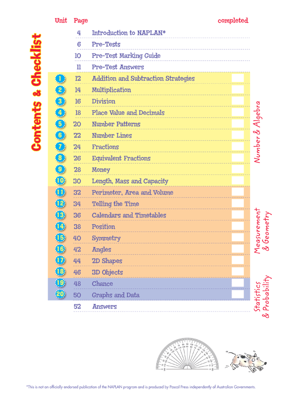 Sample interior page from the Blake's Back to Basics Year 5 NAPLAN-style Numeracy workbook as shown in the publisher gallery