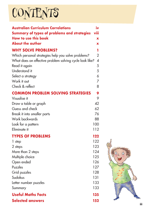 Sample interior page from Blake's Guide to Maths Problem Solving showing explanations and worked examples in colour