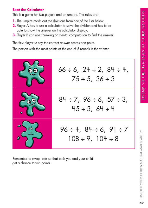 Sample interior page from Blake's Guide to Unlock Your Child's Natural Maths Ability showing explanations and worked examples in colour