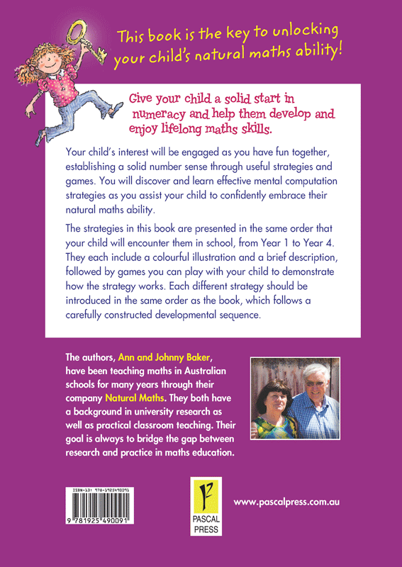 Back cover of Blake's Guide to Unlock Your Child's Natural Maths Ability showing the series branding and a summary of the book's contents