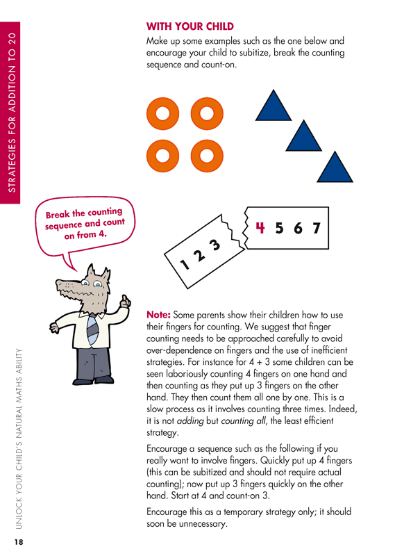 Sample interior page from Blake's Guide to Unlock Your Child's Natural Maths Ability showing explanations and worked examples in colour