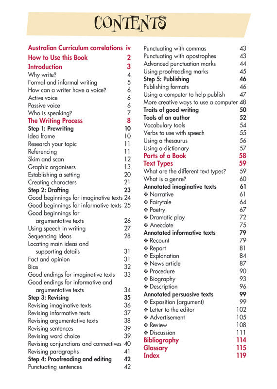 Sample interior page from Blake's Writer's Guide for primary students as shown in the publisher gallery