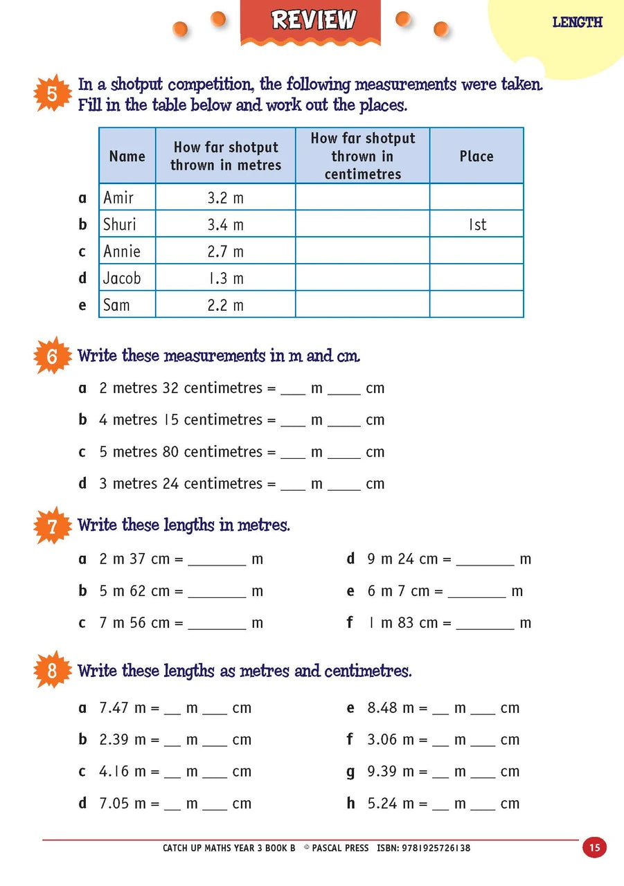 Sample page from Catch-Up Maths Year 3 Book B, shown in the publisher's preview gallery