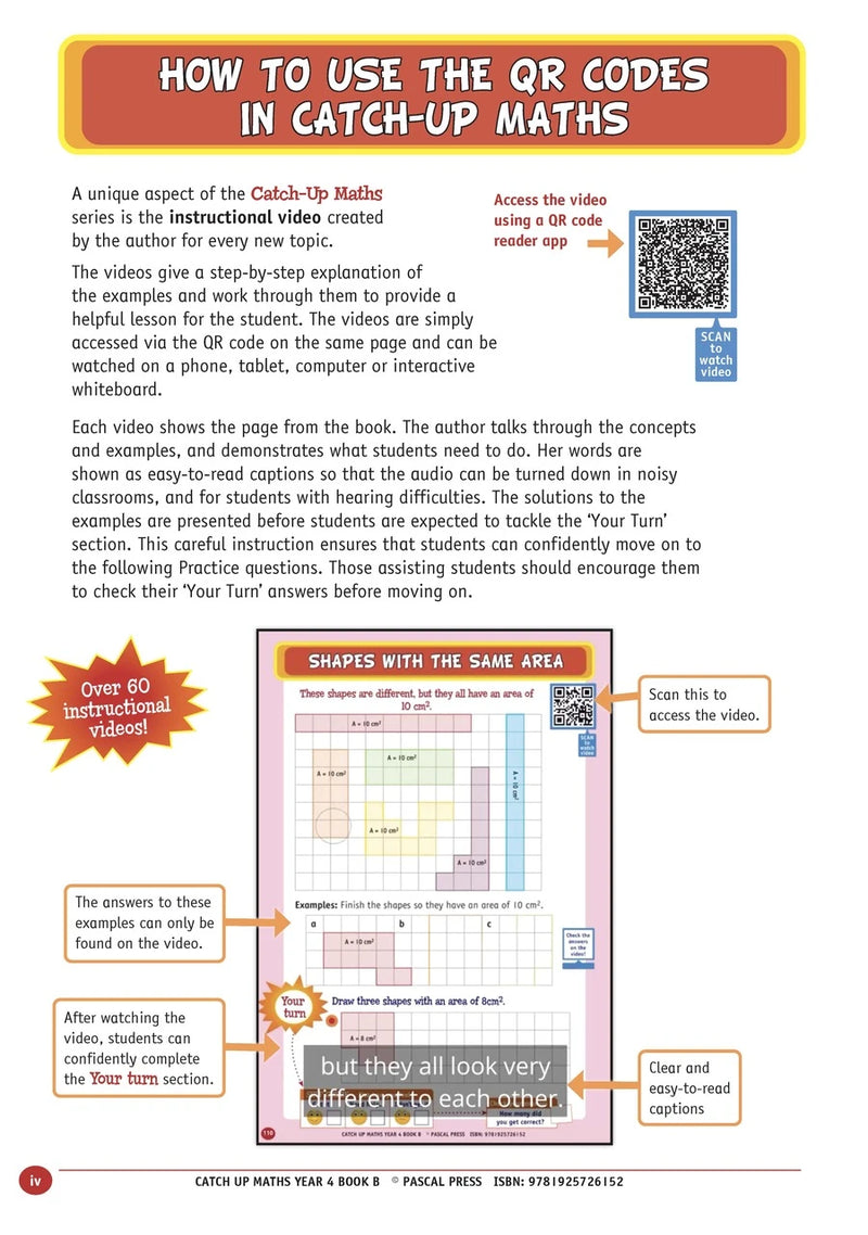 Sample page from Catch-Up Maths Year 4 Book B, shown in the publisher's preview gallery