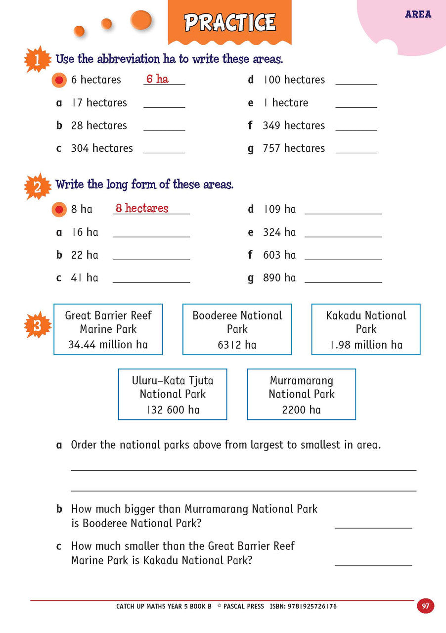 Sample page from Catch-Up Maths Year 5 Book B, shown in the publisher's preview gallery