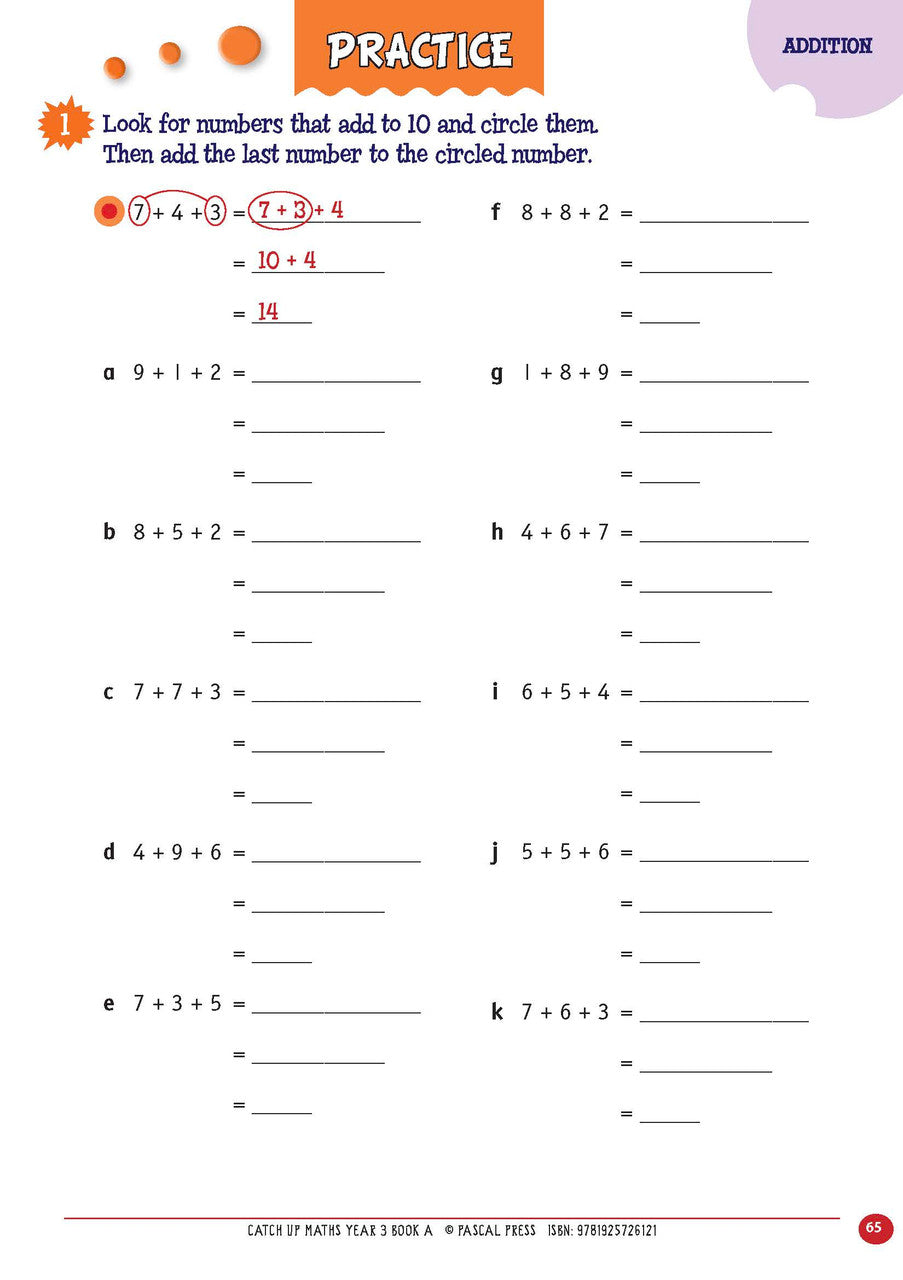 Sample page from Catch-Up Maths Year 3 Book A, shown in the publisher's preview gallery